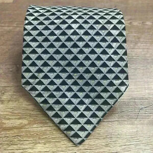 Brioni Geometric Tie Martini Glass Abstract Design 100% Silk 4"